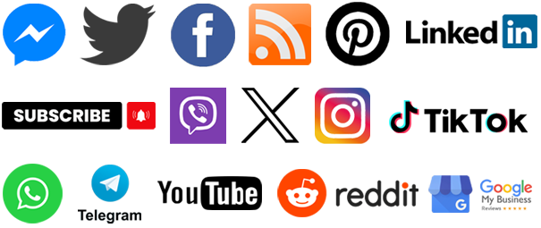 All social media icons for websites
